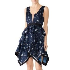 Self-Portrait Star Handkerchief Dress Navy Size 0